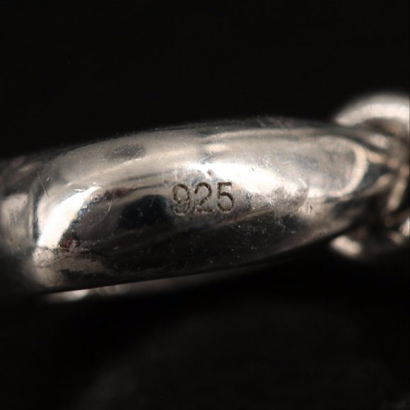 Sterling Mahogany Obsidian and Topaz Pendant with Scalloped Edge - Picture 4 of 4